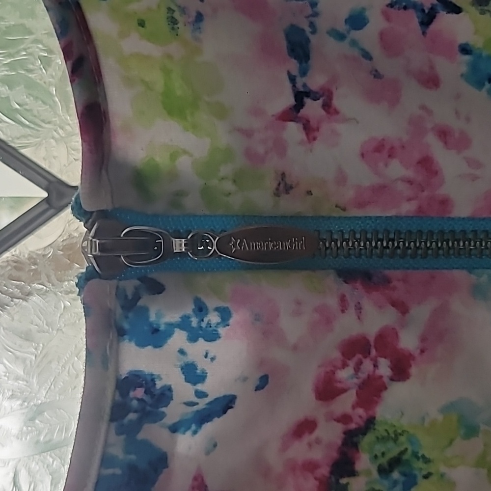 American Girl Colorful Dress With Sheer Trim Size 8 Girls - Picture 6 of 8